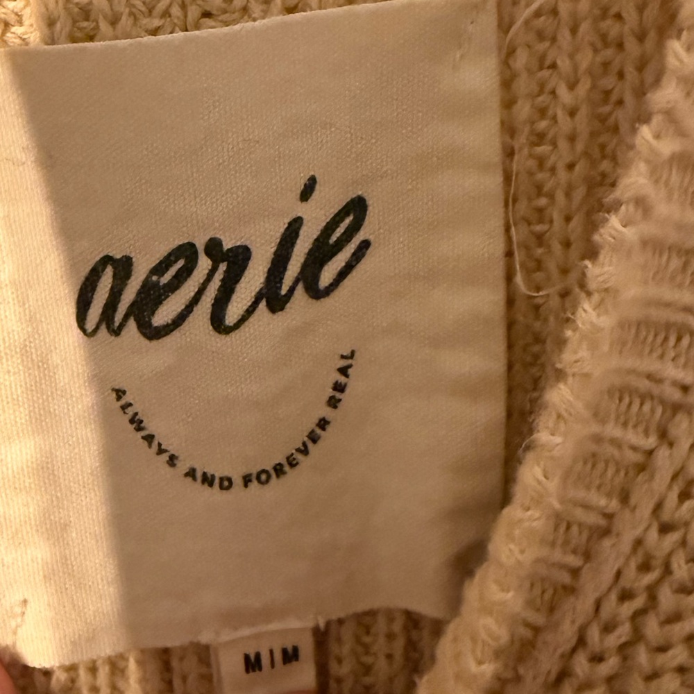 Aerie Beyond Crop Sweater Tan Medium - Picture 3 of 4